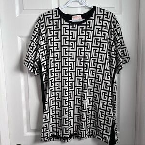 3/25$💥 Invictus t shirt Men XL white black tee pattern short sleeve